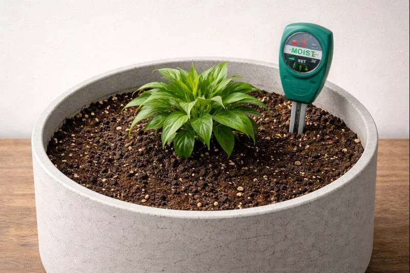 انتخاب گلدان بزرگ‌تر از حد نیاز باعث ماندگاری رطوبت و پوسیدگی ریشه می‌شود